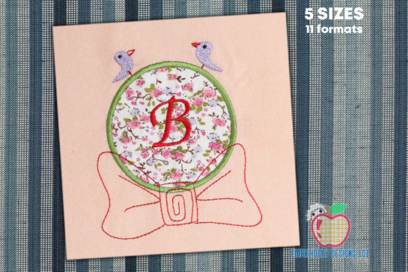Applique Frame with Birds and Bow