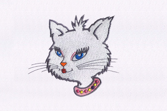 Queen Cat Embroidery Design